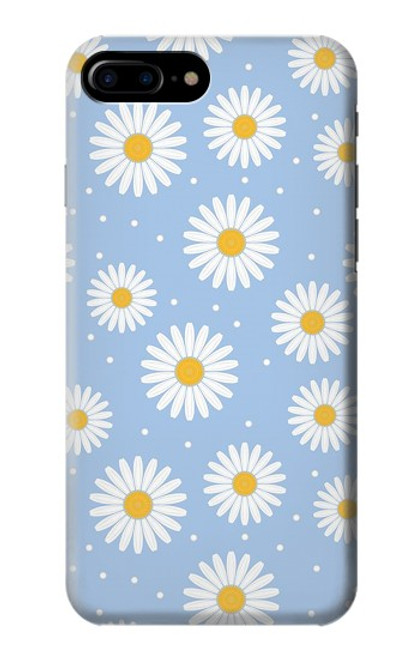 W3681 Daisy Flowers Pattern Hülle Schutzhülle Taschen und Leder Flip für iPhone 7 Plus, iPhone 8 Plus