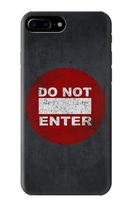 W3683 Do Not Enter Hülle Schutzhülle Taschen und Leder Flip für iPhone 7 Plus, iPhone 8 Plus