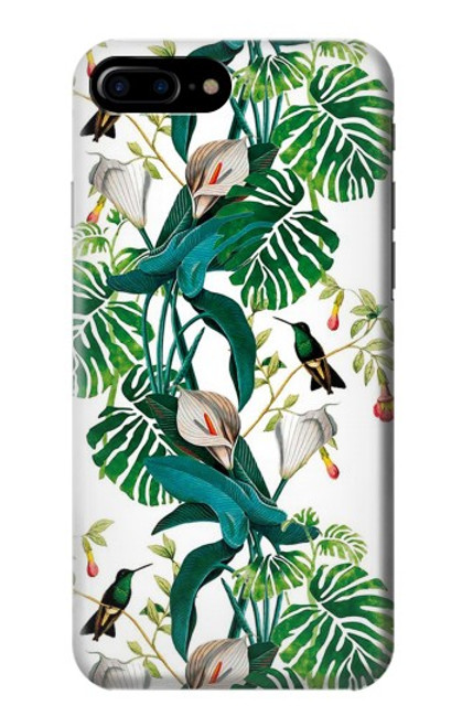 W3697 Leaf Life Birds Hülle Schutzhülle Taschen und Leder Flip für iPhone 7 Plus, iPhone 8 Plus