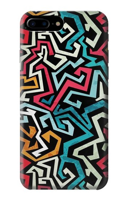 W3712 Pop Art Pattern Hülle Schutzhülle Taschen und Leder Flip für iPhone 7 Plus, iPhone 8 Plus