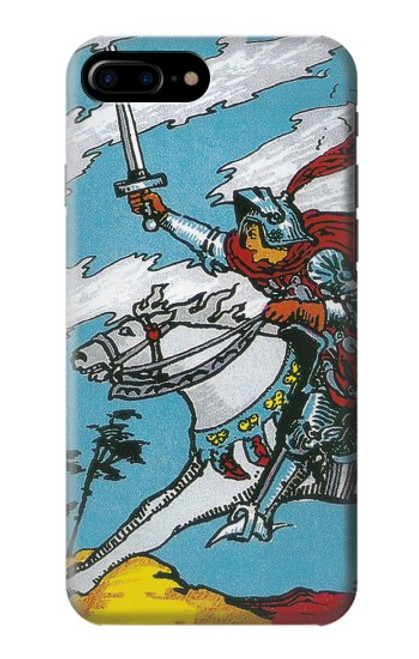 W3731 Tarot Card Knight of Swords Hülle Schutzhülle Taschen und Leder Flip für iPhone 7 Plus, iPhone 8 Plus