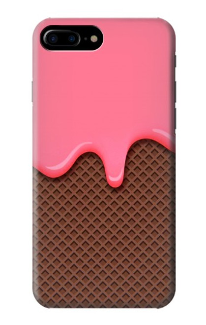 W3754 Strawberry Ice Cream Cone Hülle Schutzhülle Taschen und Leder Flip für iPhone 7 Plus, iPhone 8 Plus