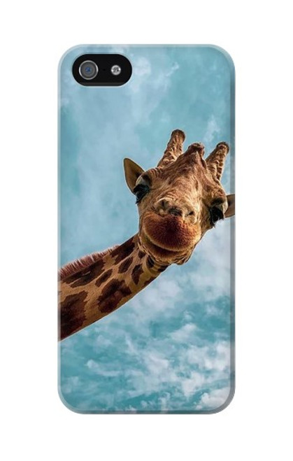 W3680 Cute Smile Giraffe Hülle Schutzhülle Taschen und Leder Flip für iPhone 5C