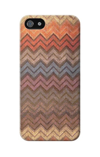 W3752 Zigzag Fabric Pattern Graphic Printed Hülle Schutzhülle Taschen und Leder Flip für iPhone 5C