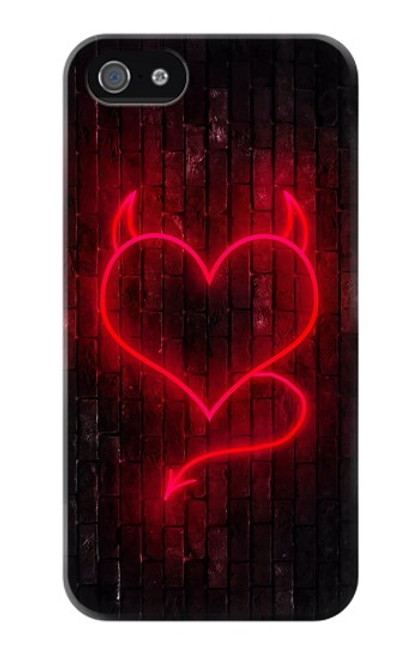 W3682 Devil Heart Hülle Schutzhülle Taschen und Leder Flip für iPhone 4 4S