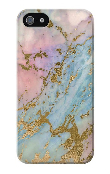 W3717 Rose Gold Blue Pastel Marble Graphic Printed Hülle Schutzhülle Taschen und Leder Flip für iPhone 4 4S