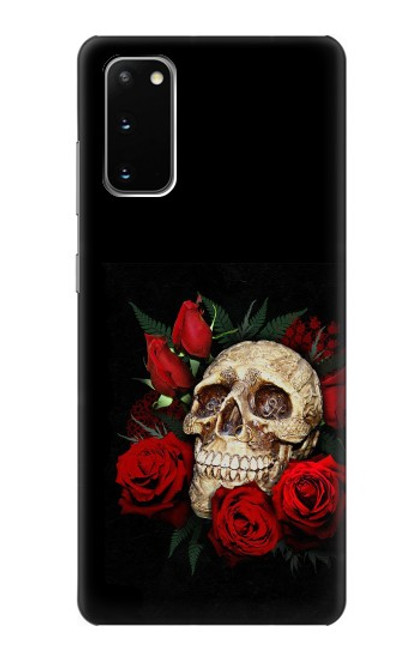 W3753 Dark Gothic Goth Skull Roses Hülle Schutzhülle Taschen und Leder Flip für Samsung Galaxy S20