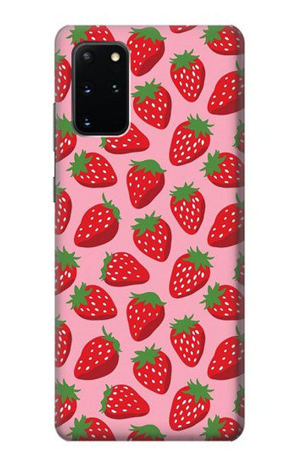 W3719 Strawberry Pattern Hülle Schutzhülle Taschen und Leder Flip für Samsung Galaxy S20 Plus, Galaxy S20+