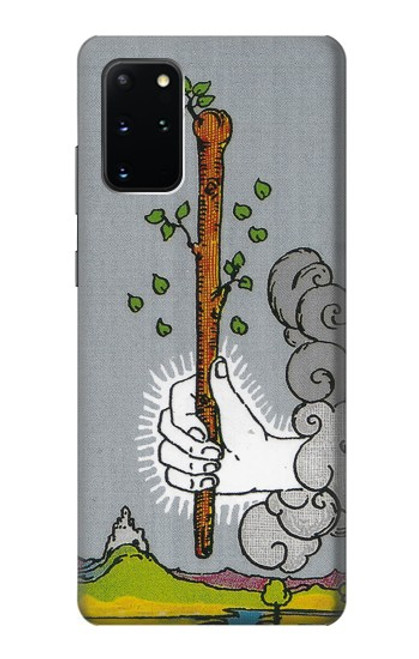 W3723 Tarot Card Age of Wands Hülle Schutzhülle Taschen und Leder Flip für Samsung Galaxy S20 Plus, Galaxy S20+