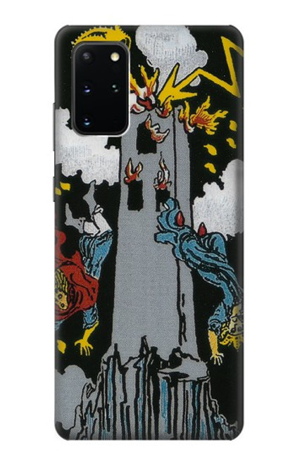 W3745 Tarot Card The Tower Hülle Schutzhülle Taschen und Leder Flip für Samsung Galaxy S20 Plus, Galaxy S20+