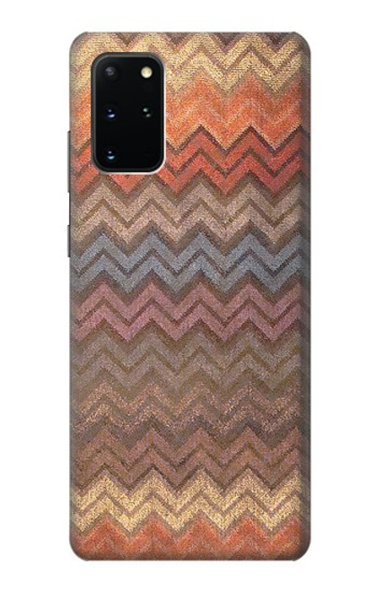 W3752 Zigzag Fabric Pattern Graphic Printed Hülle Schutzhülle Taschen und Leder Flip für Samsung Galaxy S20 Plus, Galaxy S20+