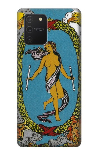 W3746 Tarot Card The World Hülle Schutzhülle Taschen und Leder Flip für Samsung Galaxy S10 Lite