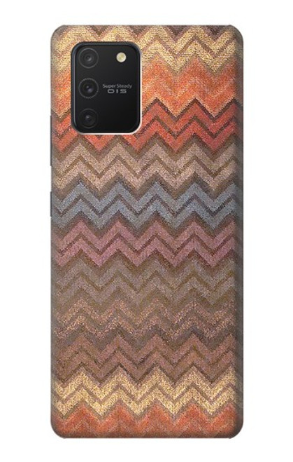 W3752 Zigzag Fabric Pattern Graphic Printed Hülle Schutzhülle Taschen und Leder Flip für Samsung Galaxy S10 Lite
