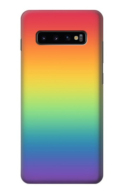 W3698 LGBT Gradient Pride Flag Hülle Schutzhülle Taschen und Leder Flip für Samsung Galaxy S10 Plus