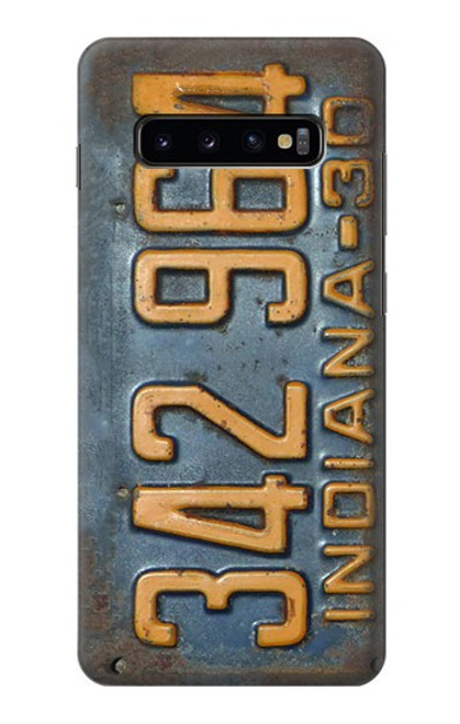 W3750 Vintage Vehicle Registration Plate Hülle Schutzhülle Taschen und Leder Flip für Samsung Galaxy S10 Plus