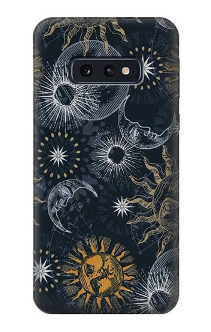 W3702 Moon and Sun Hülle Schutzhülle Taschen und Leder Flip für Samsung Galaxy S10e