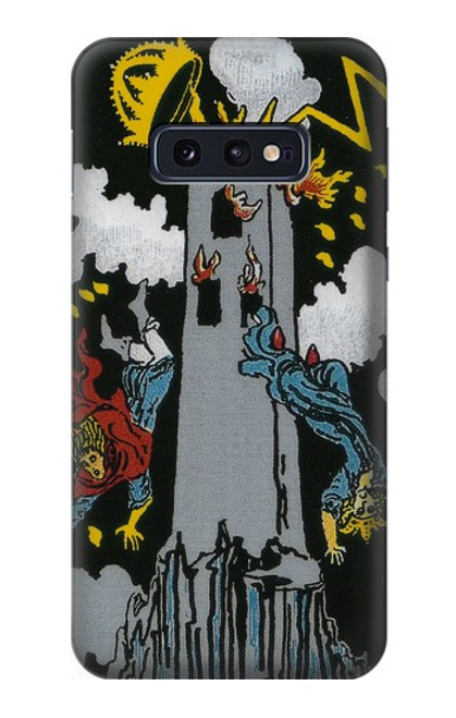 W3745 Tarot Card The Tower Hülle Schutzhülle Taschen und Leder Flip für Samsung Galaxy S10e