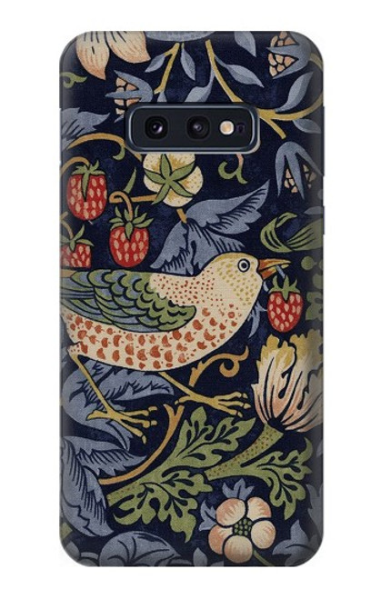 W3791 William Morris Strawberry Thief Fabric Hülle Schutzhülle Taschen und Leder Flip für Samsung Galaxy S10e