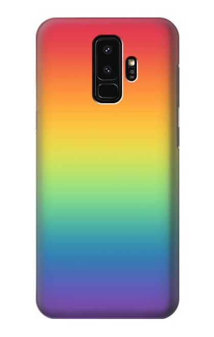 W3698 LGBT Gradient Pride Flag Hülle Schutzhülle Taschen und Leder Flip für Samsung Galaxy S9 Plus