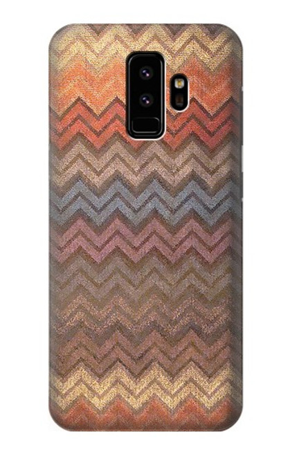 W3752 Zigzag Fabric Pattern Graphic Printed Hülle Schutzhülle Taschen und Leder Flip für Samsung Galaxy S9