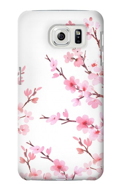 W3707 Pink Cherry Blossom Spring Flower Hülle Schutzhülle Taschen und Leder Flip für Samsung Galaxy S7 Edge
