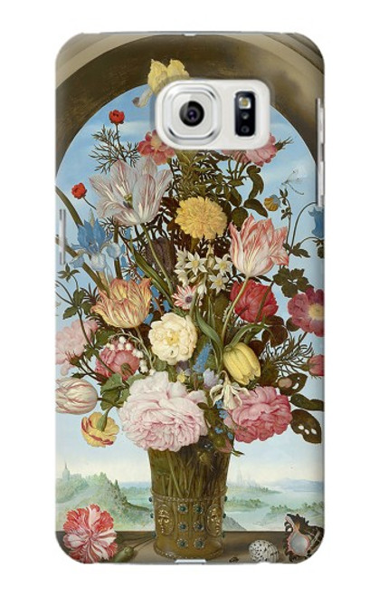 W3749 Vase of Flowers Hülle Schutzhülle Taschen und Leder Flip für Samsung Galaxy S7 Edge