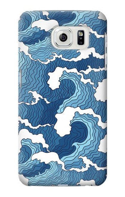 W3751 Wave Pattern Hülle Schutzhülle Taschen und Leder Flip für Samsung Galaxy S7 Edge