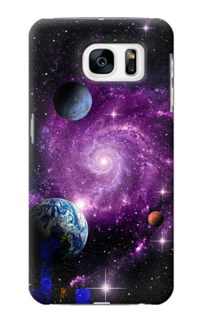 W3689 Galaxy Outer Space Planet Hülle Schutzhülle Taschen und Leder Flip für Samsung Galaxy S7