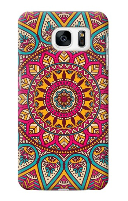 W3694 Hippie Art Pattern Hülle Schutzhülle Taschen und Leder Flip für Samsung Galaxy S7