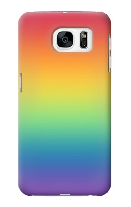 W3698 LGBT Gradient Pride Flag Hülle Schutzhülle Taschen und Leder Flip für Samsung Galaxy S7