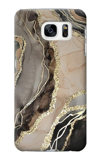 W3700 Marble Gold Graphic Printed Hülle Schutzhülle Taschen und Leder Flip für Samsung Galaxy S7