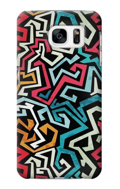 W3712 Pop Art Pattern Hülle Schutzhülle Taschen und Leder Flip für Samsung Galaxy S7