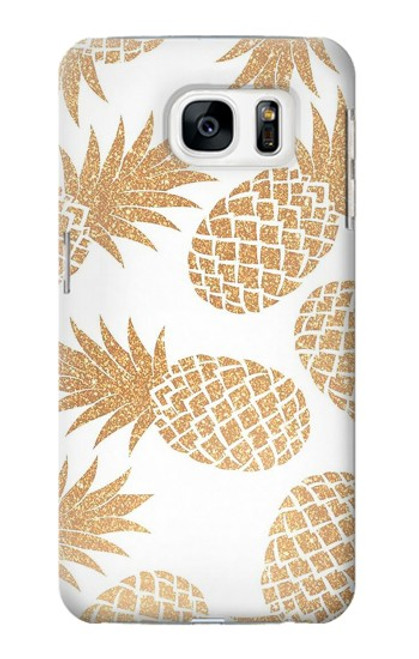 W3718 Seamless Pineapple Hülle Schutzhülle Taschen und Leder Flip für Samsung Galaxy S7