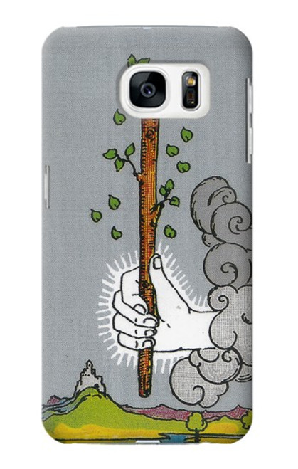 W3723 Tarot Card Age of Wands Hülle Schutzhülle Taschen und Leder Flip für Samsung Galaxy S7