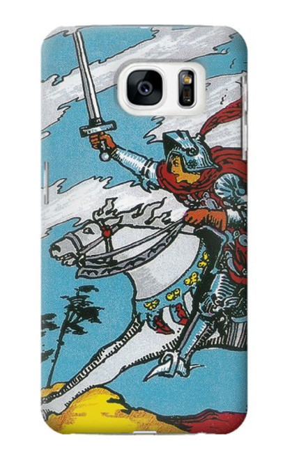 W3731 Tarot Card Knight of Swords Hülle Schutzhülle Taschen und Leder Flip für Samsung Galaxy S7