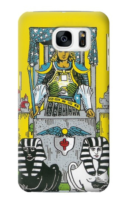 W3739 Tarot Card The Chariot Hülle Schutzhülle Taschen und Leder Flip für Samsung Galaxy S7