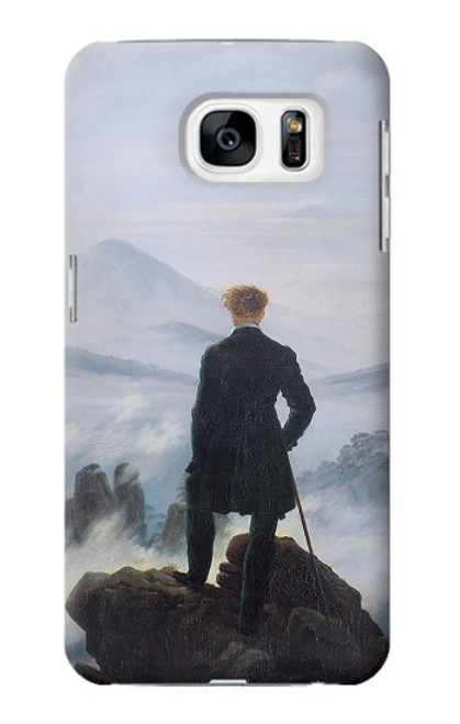 W3789 Wanderer above the Sea of Fog Hülle Schutzhülle Taschen und Leder Flip für Samsung Galaxy S7
