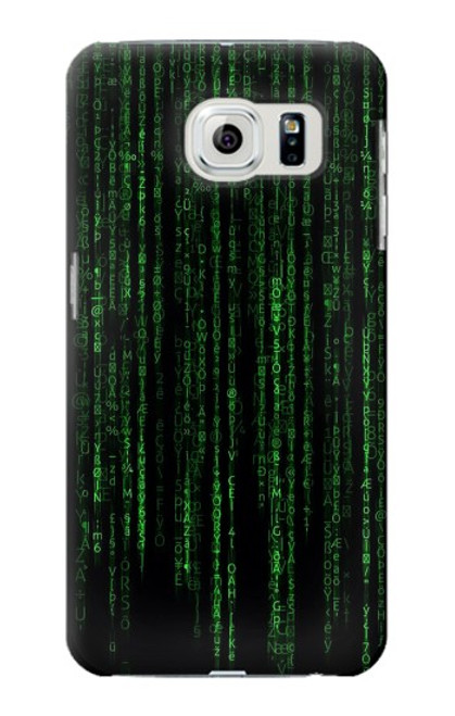 W3668 Binary Code Hülle Schutzhülle Taschen und Leder Flip für Samsung Galaxy S6