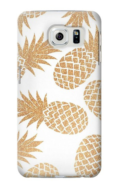 W3718 Seamless Pineapple Hülle Schutzhülle Taschen und Leder Flip für Samsung Galaxy S6