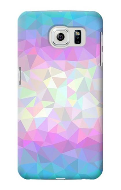 W3747 Trans Flag Polygon Hülle Schutzhülle Taschen und Leder Flip für Samsung Galaxy S6