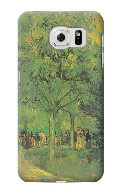 W3748 Van Gogh A Lane in a Public Garden Hülle Schutzhülle Taschen und Leder Flip für Samsung Galaxy S6