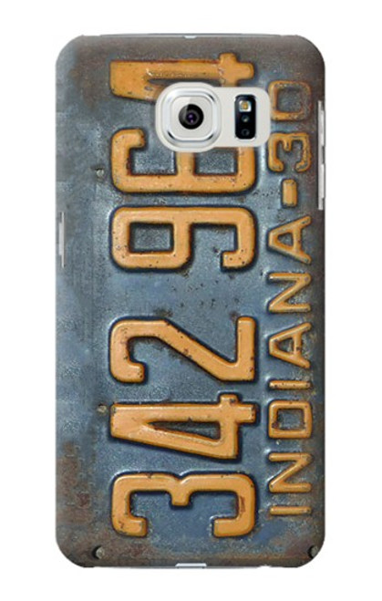 W3750 Vintage Vehicle Registration Plate Hülle Schutzhülle Taschen und Leder Flip für Samsung Galaxy S6