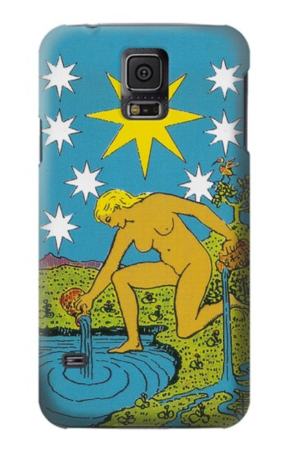 W3744 Tarot Card The Star Hülle Schutzhülle Taschen und Leder Flip für Samsung Galaxy S5