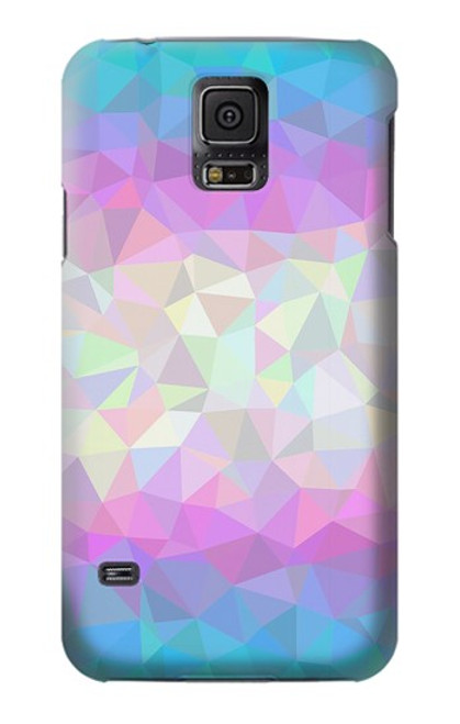 W3747 Trans Flag Polygon Hülle Schutzhülle Taschen und Leder Flip für Samsung Galaxy S5