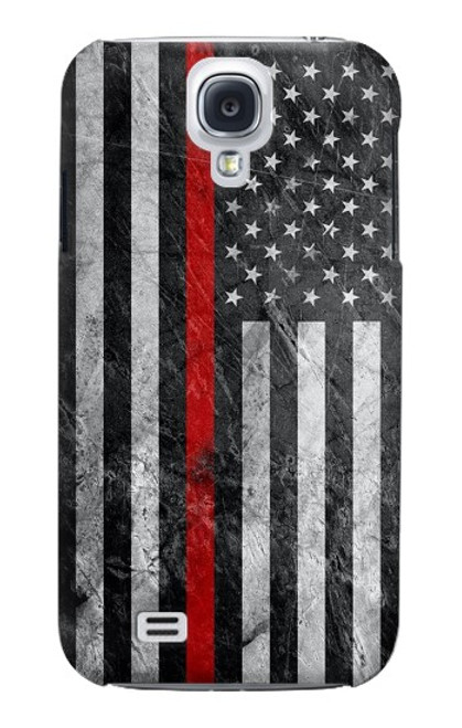 W3687 Firefighter Thin Red Line American Flag Hülle Schutzhülle Taschen und Leder Flip für Samsung Galaxy S4