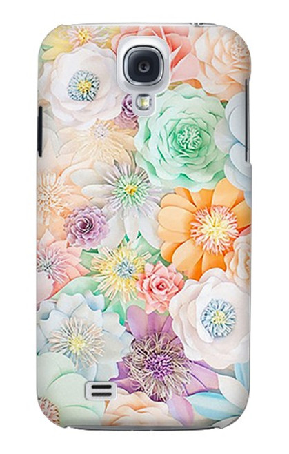 W3705 Pastel Floral Flower Hülle Schutzhülle Taschen und Leder Flip für Samsung Galaxy S4
