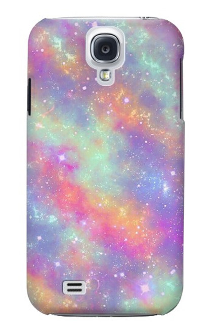 W3706 Pastel Rainbow Galaxy Pink Sky Hülle Schutzhülle Taschen und Leder Flip für Samsung Galaxy S4