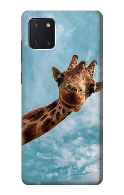 W3680 Cute Smile Giraffe Hülle Schutzhülle Taschen und Leder Flip für Samsung Galaxy Note10 Lite