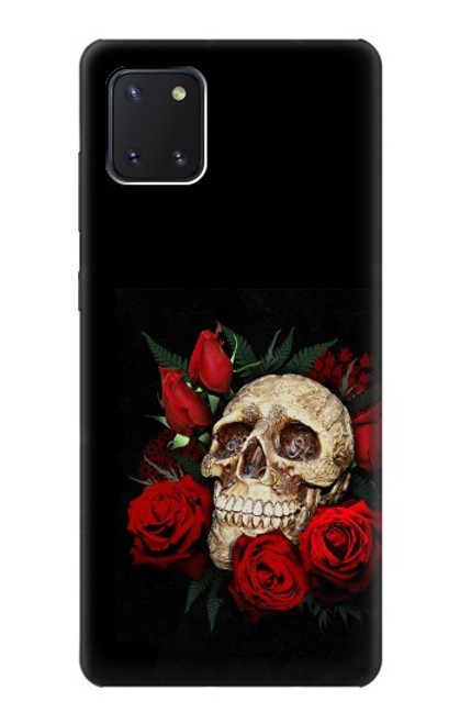 W3753 Dark Gothic Goth Skull Roses Hülle Schutzhülle Taschen und Leder Flip für Samsung Galaxy Note10 Lite