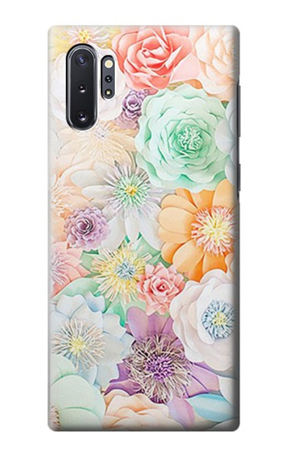 W3705 Pastel Floral Flower Hülle Schutzhülle Taschen und Leder Flip für Samsung Galaxy Note 10 Plus